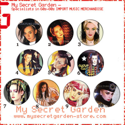 Culture Club - Boy George Portrait Pinback Button Badge Set 3a or 3b ( or Hair Ties / 4.4 cm Badge / Magnet / Keychain Set )